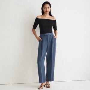 Madewell Rosedale Low Rise Straight Pants in Crepe Blue Size 8